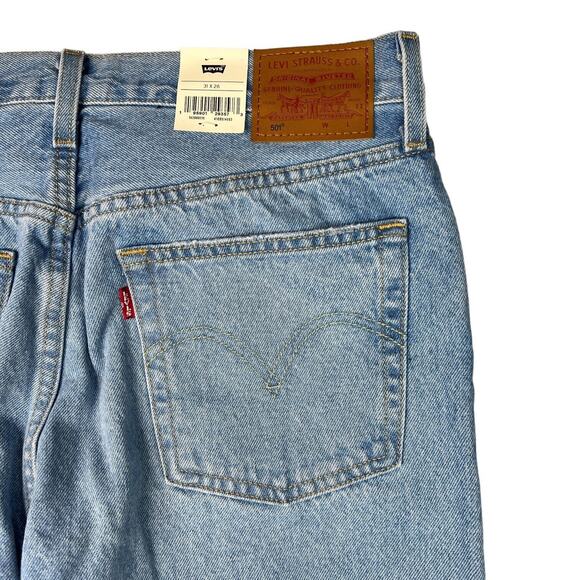 Levi’s 501 Original Cropped Straight Jeans Distressed NWT Light Wash Womens 31 - Picture 5 of 9